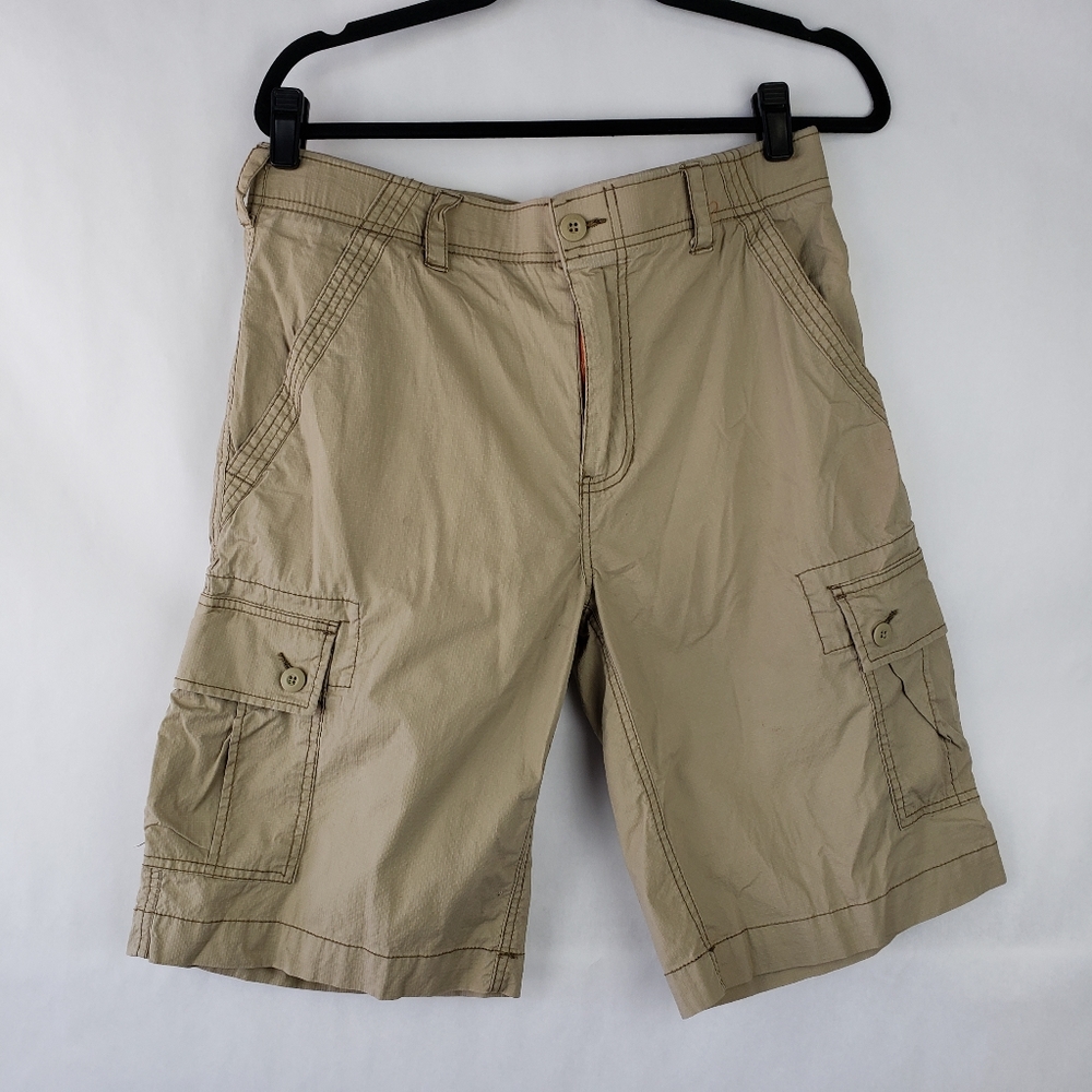 Wear First Mens Cargo Shorts Khaki Stretch Size 32